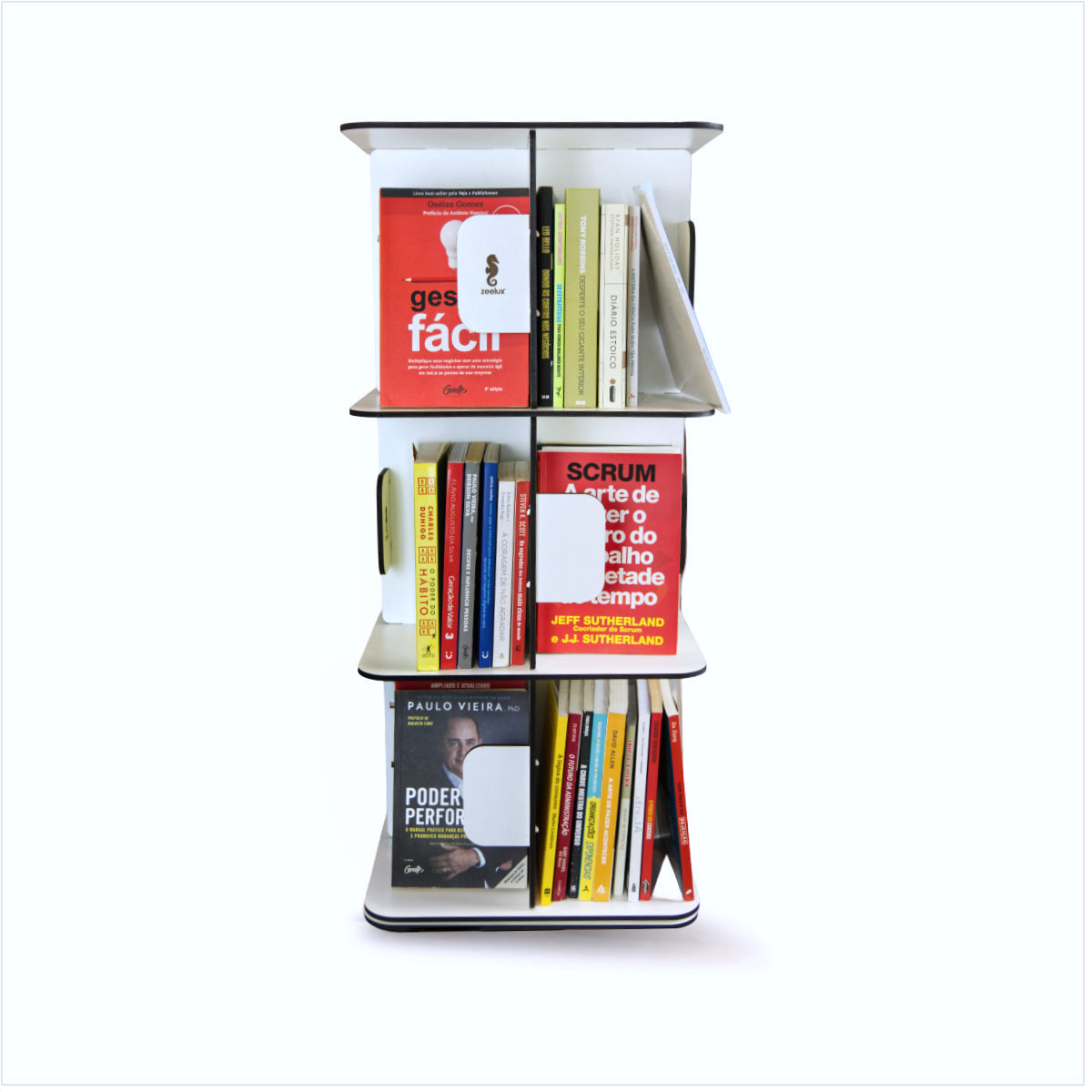 Estante Para Livros Giratória Compacta Para Até 120 Livros