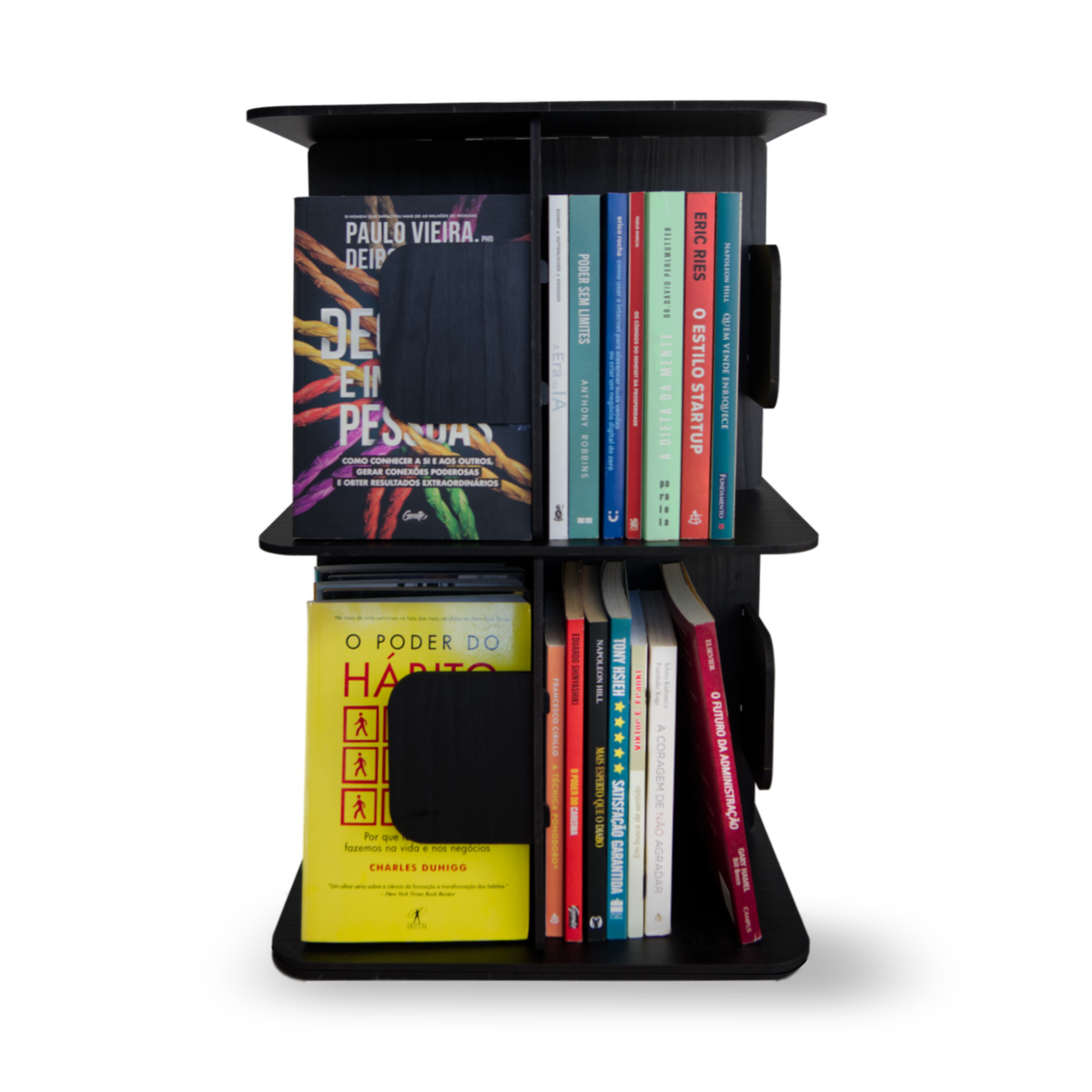 Estante Para Livros Giratória Compacta Para Até 80 Livros